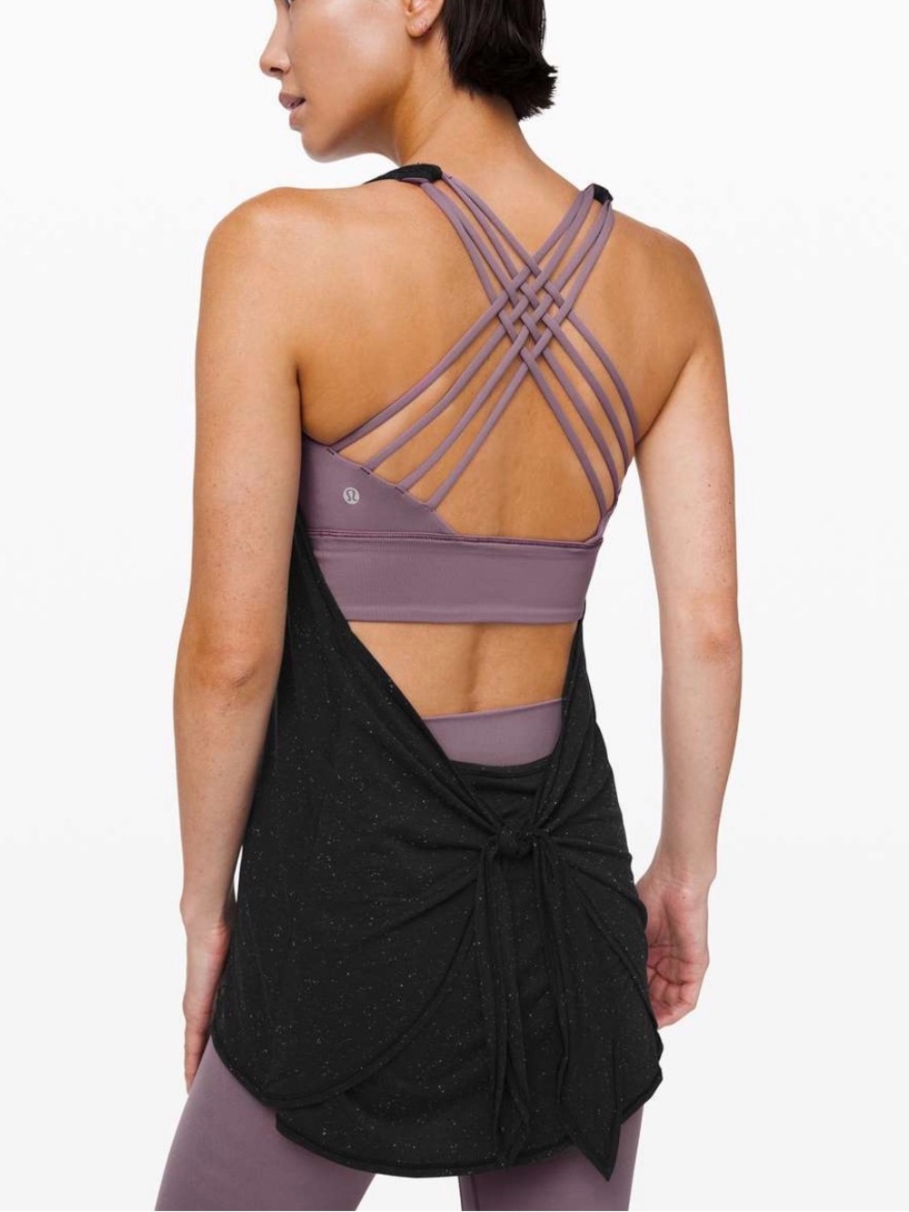 SALE 🌟 LULULEMON | Frosted Mulberry Strappy Sports Bra with Black Tie-Back Tank